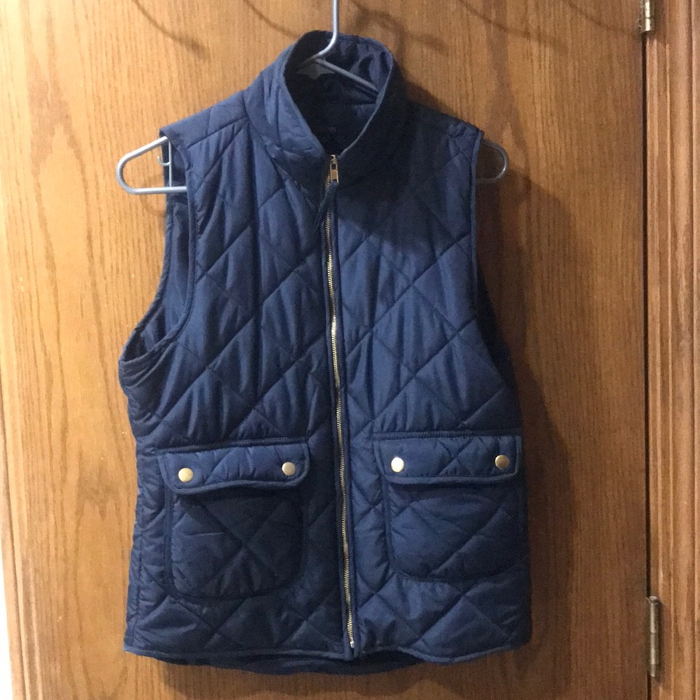 Quilted navy blue vest